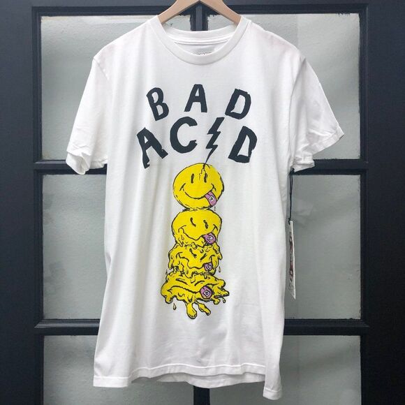 New UNIF x Bad Acid Smiley Face Tee - Size S - Picture 1 of 5